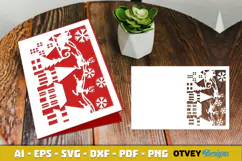 Christmas Greeting Card Cover Paper Cut Product Image 2