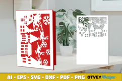 Christmas Greeting Card Cover Paper Cut Product Image 3