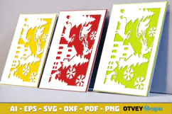 Christmas Greeting Card Cover Paper Cut Product Image 2