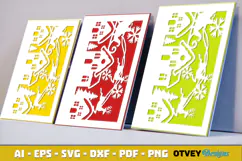 Christmas Greeting Card Cover Paper Cut Product Image 2