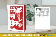 Christmas Greeting Card Cover Paper Cut Product Image 1