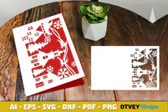 Christmas Greeting Card Cover Paper Cut Product Image 2