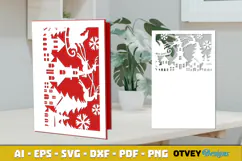 Christmas Greeting Card Cover Paper Cut Product Image 1