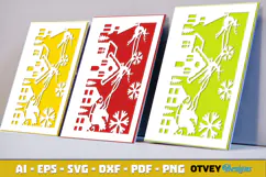 Christmas Greeting Card Cover Paper Cut Product Image 2