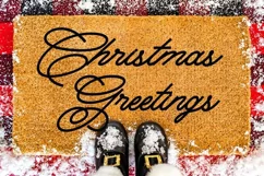 Christmas Doormat | Christmas Greetings svg door mat Product Image 1