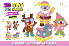 Groovy retro christmas 3D SVG Product Image 1
