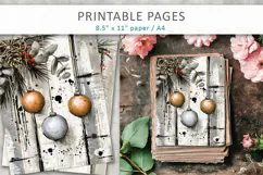 Vintage Christmas Grunge Junk Journal Pages Product Image 1