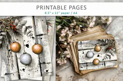 Vintage Christmas Grunge Junk Journal Pages Product Image 4