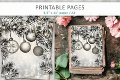 Christmas journal pages, grunge paper textures Product Image 3