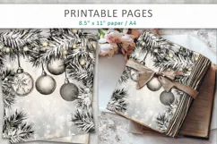 Christmas journal pages, grunge paper textures Product Image 1
