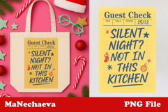Funny Christmas Guest Check Clipart Silent Night Sublimation Product Image 1