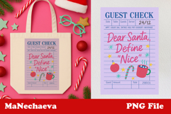 Funny Christmas Guest Check Clipart | Dear Santa Define Nice Product Image 1