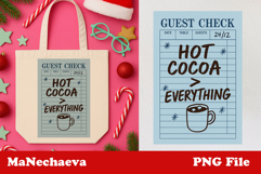 Funny Christmas Guest Check Clipart | Hot Cocoa Quote Product Image 1