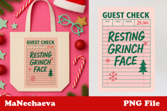 Funny Christmas Guest Check Clipart | Resting Grinch Face Product Image 1