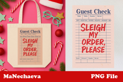 Funny Christmas Guest Check Clipart | Sleigh My Order Product Image 1