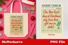 Funny Christmas Guest Check | Holiday Debt PNG Product Image 1
