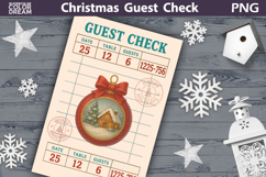 Christmas Guest Check | Junk Journal Printable Product Image 1