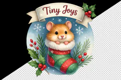 Christmas hamster tumbler, mug wrap, clipart sublimation png Product Image 2