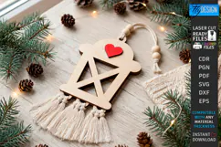 Christmas Hanger Decor Laser Cut | Boho Christmas Ornament Product Image 1