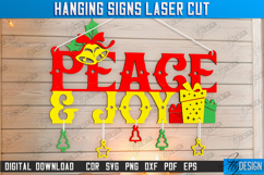 Christmas Hanging Sign Laser Cut|Xmas Wall Decor|Holiday SVG Product Image 1