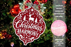 Christmas Harmony Deer Ornament SVG Product Image 1