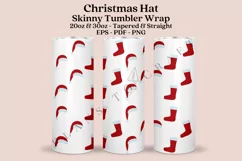 christmas hat skinny tumbler sublimation wrap with high resolution 300 DPI and transparant background perfect for 20oz and 30oz skinny tumbler