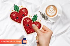 Christmas Hearts Sticker, Heart Decals, Festive Love Sticker Product Image 1