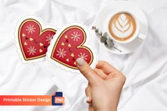 Christmas Hearts Sticker, Heart Decals, Festive Love Sticker Product Image 1