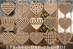 Christmas Hearts SVG, Christmas Decorations Cut Files Product Image 3