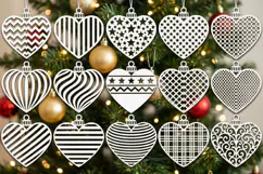 Christmas Hearts SVG, Christmas Decorations Cut Files Product Image 4
