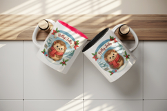 Christmas hedgehog tumbler, mug wrap clipart sublimation png Product Image 3