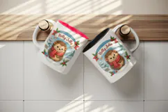 Christmas hedgehog tumbler, mug wrap clipart sublimation png Product Image 3