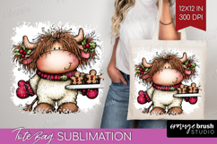 Highland Cow Tote Bag - Whimsical Christmas Tote Bag PNG Product Image 1