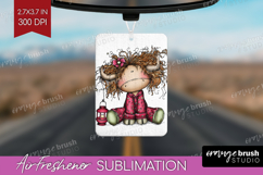 Highland Cow Air Freshener PNG - Whimsical Christmas PNG Product Image 1