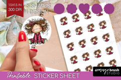 Highland Cow Round Sticker - Whimsical Christmas Printable Product Image 1