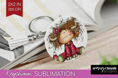 Highland Cow Keychain PNG - Whimsical Christmas Keychain Product Image 1