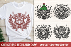 Christmas Highland Cow SVG Bundle | Festive Farm Animals Product Image 4