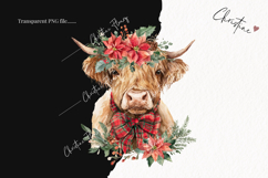 Christmas Highland Cow Clipart | Christmas PNG Product Image 2