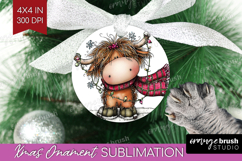 Highland Cow Ornament PNG - Whimsical Christmas PNG Product Image 1