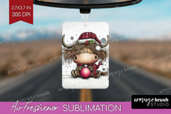 Highland Cow Air Freshener PNG - Whimsical Christmas PNG Product Image 1