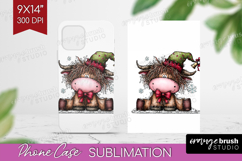 Highland Cow Phone Case PNG - Whimsical Christmas Case PNG Product Image 1