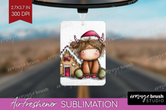 Highland Cow Air Freshener PNG - Whimsical Christmas PNG Product Image 1