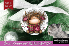Highland Cow Ornament PNG - Whimsical Christmas PNG Product Image 1