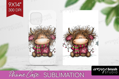 Highland Cow Phone Case PNG - Whimsical Christmas Case PNG Product Image 1