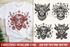 Christmas Highland Cow SVG Bundle | Festive Farm Animals Product Image 5