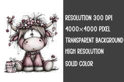 Christmas Highland Cow Sublimation Product Image 2