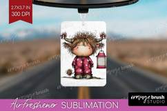 Highland Cow Air Freshener PNG - Whimsical Christmas PNG Product Image 1
