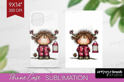 Highland Cow Phone Case PNG - Whimsical Christmas Case PNG Product Image 1