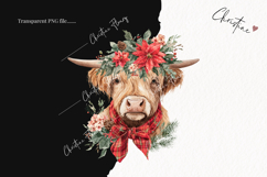 Christmas Highland Cow Clipart | Christmas PNG Product Image 2