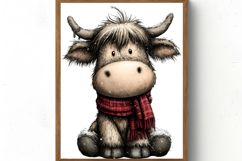 Christmas Highland Cow Clipart Product Image 4